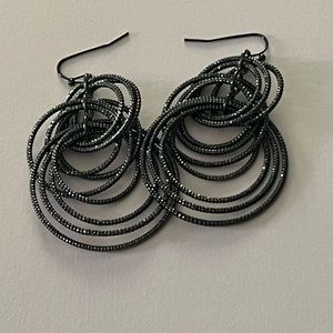 Shiny black hoop earrings from Silpada